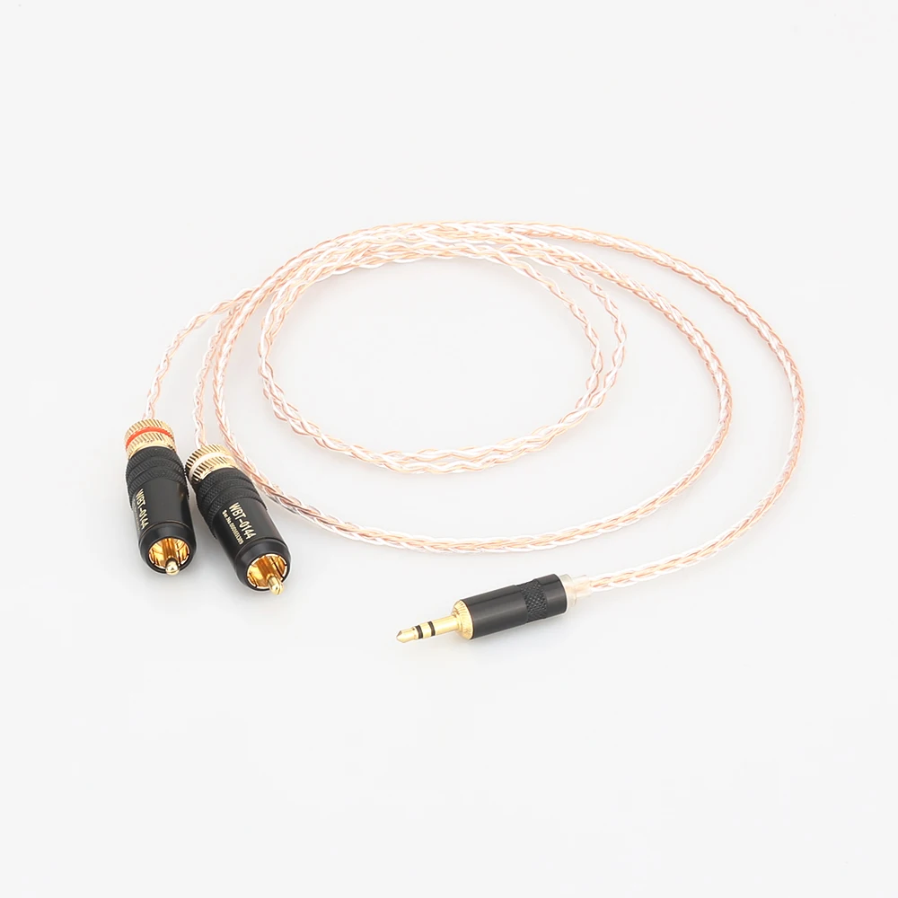 

High Quality 2 rca to 3.5MM hifi 1 to 2 audio video cable with OFC pure copper Audio Cable