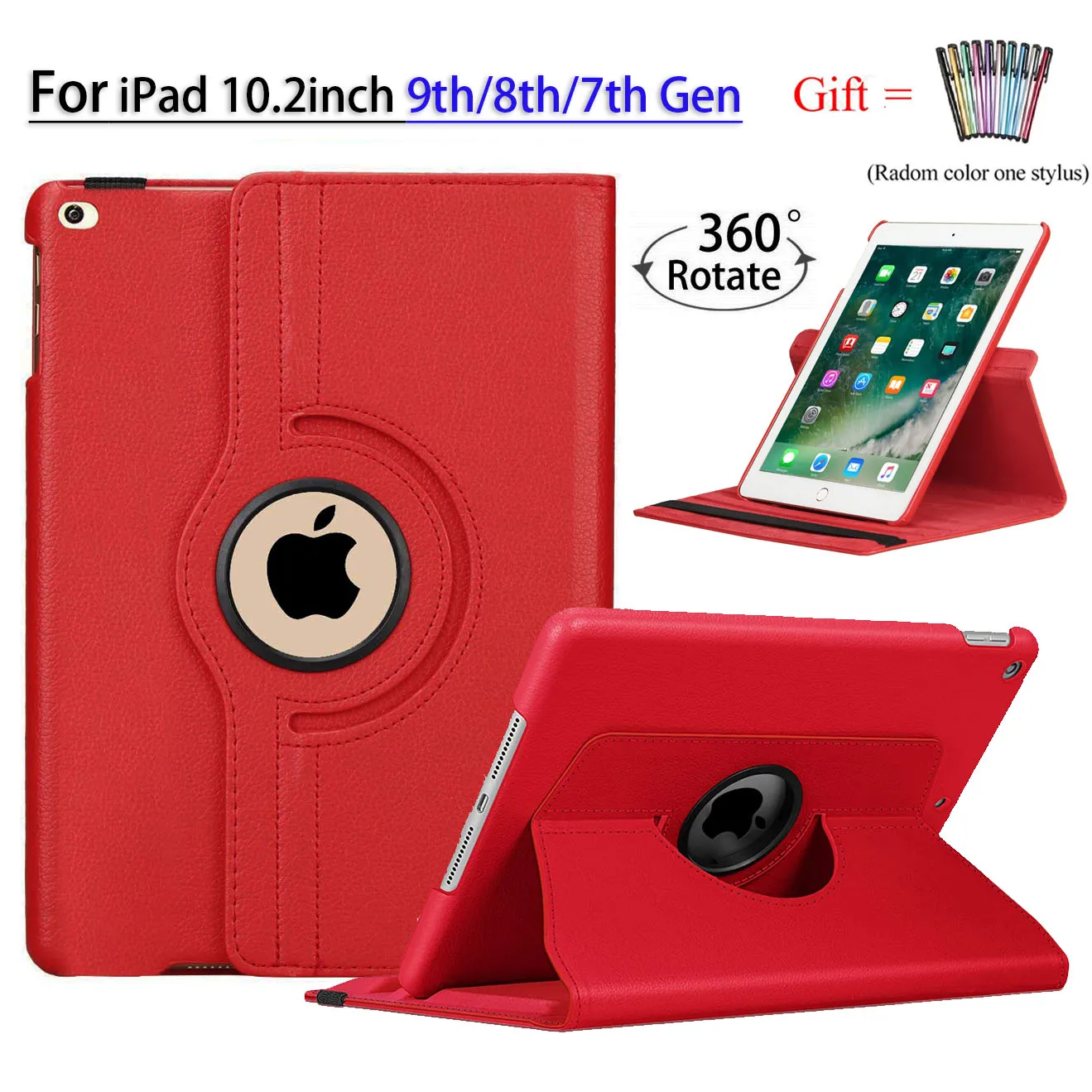 

Swivel Cover for IPad 9th Gen(2021)10.2"-360 Degree Rotating Protection Stand Cover with Automatic Sleep Wake-up Function Funda
