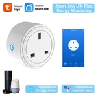Умная розетка Tuya, 16 А, с мониторингом энергии, Wi-Fi, совместима с приложением Alexa Echo Google Nest