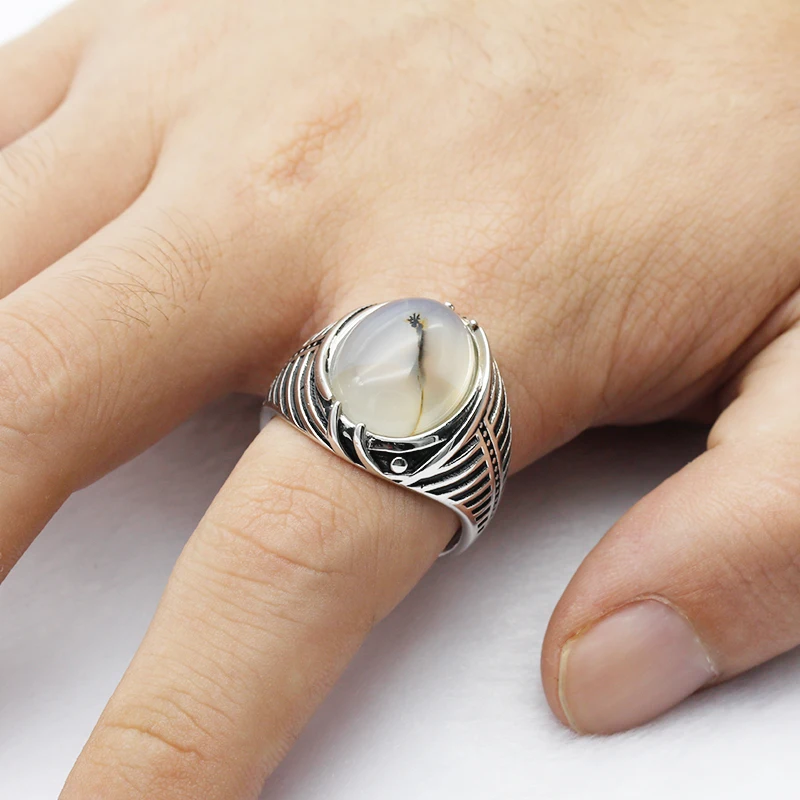 Мужское и женское кольцо из серебра 925 пробы с натуральным камнем|Кольца| |