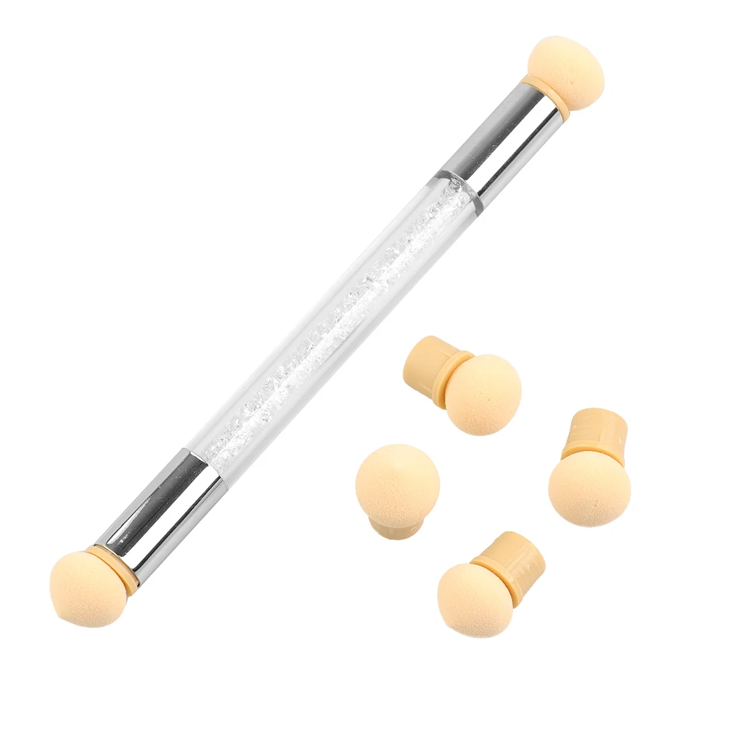 Градиентная кисть для дизайна ногтей ручка рисования с 4 сменными губчатыми