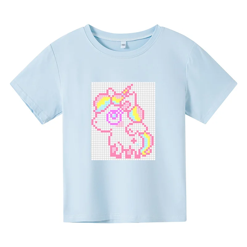 

Short-sleeved Fashion Pattern Cute Blouse Short-sleeved Summer Trend Printing Beautiful Boys and Girls Sleeve Length(cm) Style