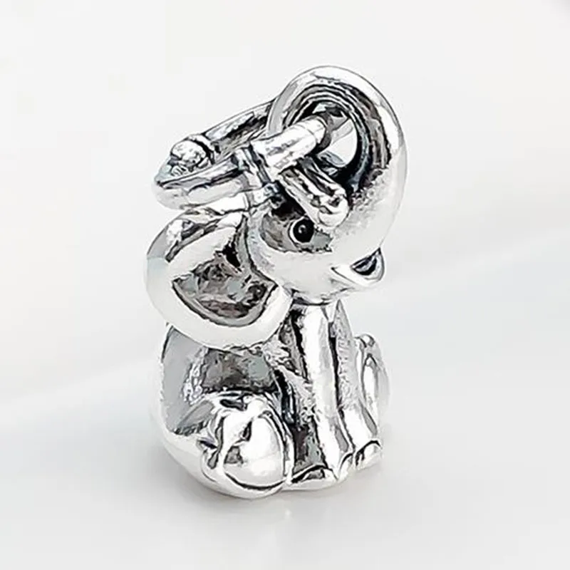 

100% 925 Sterling Silver Charm Creative Smart Elephant Pendant Fit Pandora Women Bracelet & Necklace Diy Jewelry