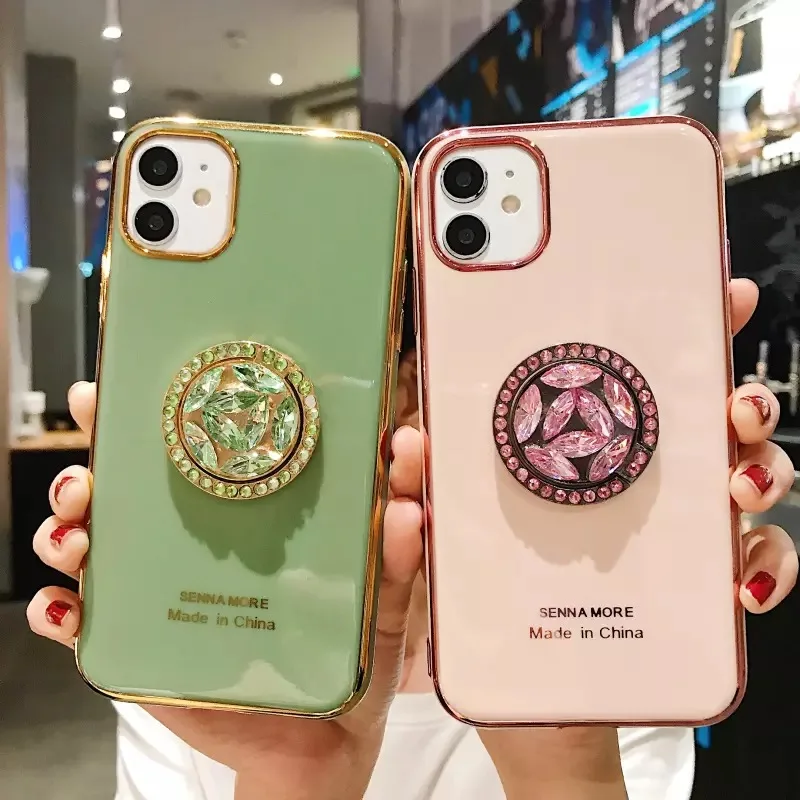 Оригинальный чехол из ТПУ с покрытием для телефона iPhone 11 Pro Max XS X XR 7 + 8 Plus кольцом