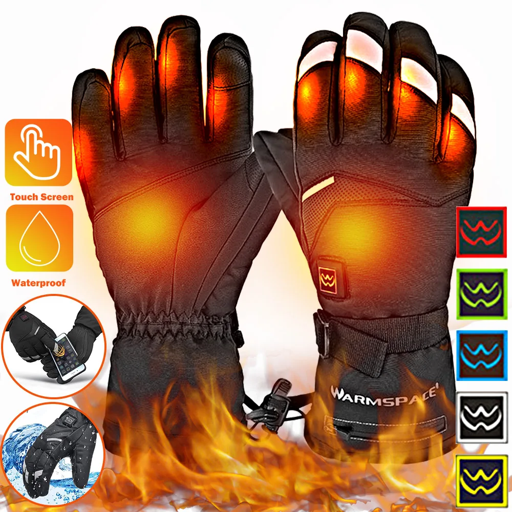 Мотоциклетные перчатки с подогревом 5 уровней регулируемые для мужчин и женщин
