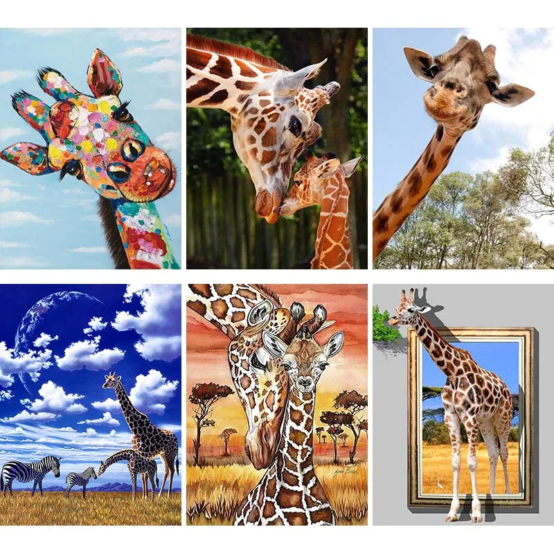 

DIY Diamond Painting Animal Giraffe Full Drill Square Round Diamond Embroidery Grassland 5D Cross Stitch Decoration Home N100