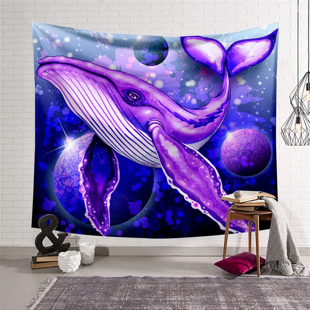 

Custom Print Fruit Dolphin Tapestry Wall Hanging Animal Tapestry for Bedroom Home Wall Tapestry Room Decoration