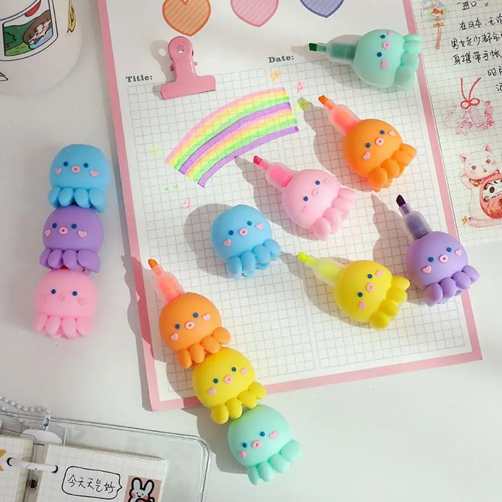 

Silicone Cute Animal Girly Heart Highlighter Kawaii Gift Highlig School Children Highlighter Set Stationery Painting Assemb G7W8