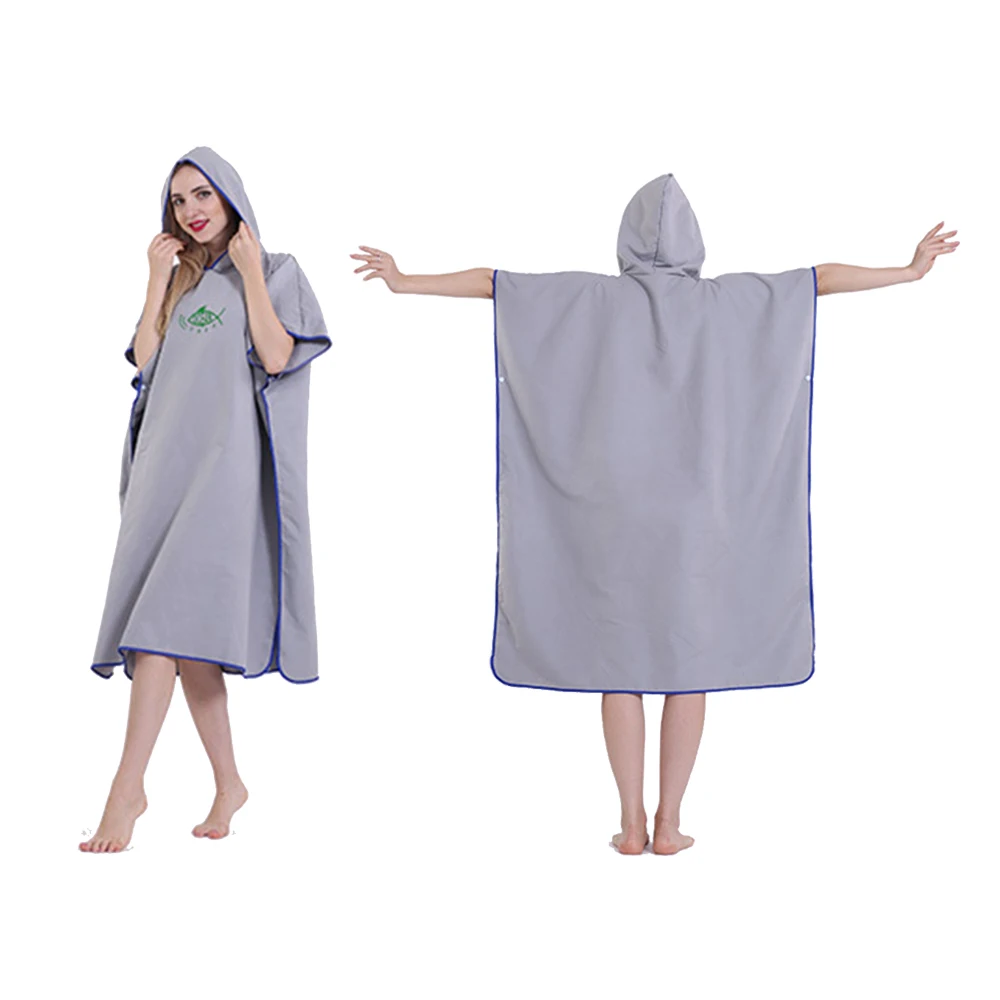 

Microfiber Wetsuit Changing Robe with Hood Quick-drying Absorbent Sweat-absorbent Swim Robe Men Women Beach Surf Poncho