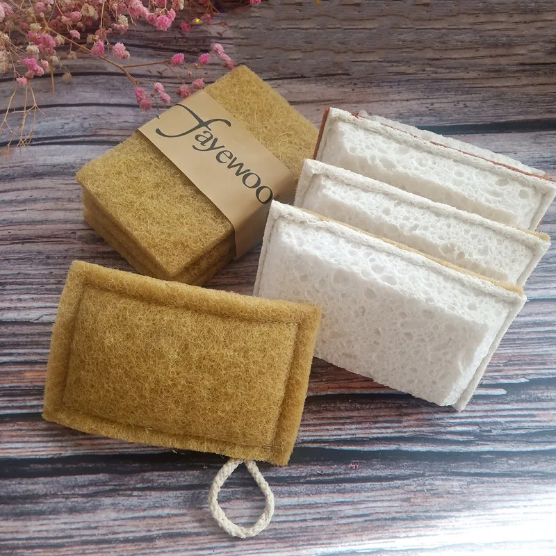 

Чистящая губка из древесной целлюлозы, хлопковая мочалка, кухонные аксессуары, губка для чистки посуды, Чистящая салфетка, Мочалка для защи...