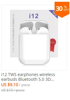 I12 TWS наушники беспроводные наушники Bluetooth 5,0 3D супер бас с микрофоном Поддержка ios и Android для iphone xiaomi huawei