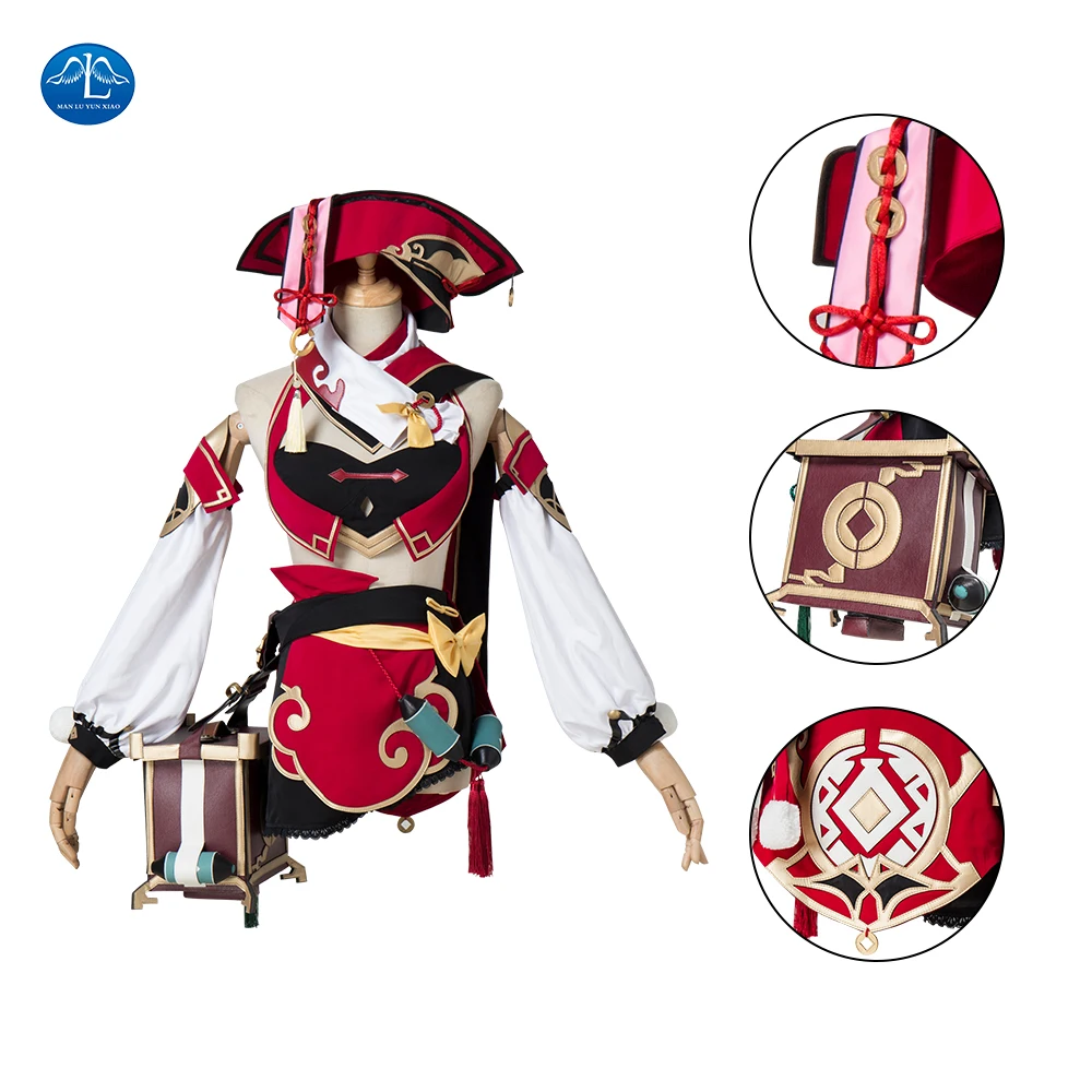 

Genshin Impact Yanfei Dress Game Suit Aestheticism Uniform Yan Fei Cosplay Costume Boots Halloween Party Outfit for Women