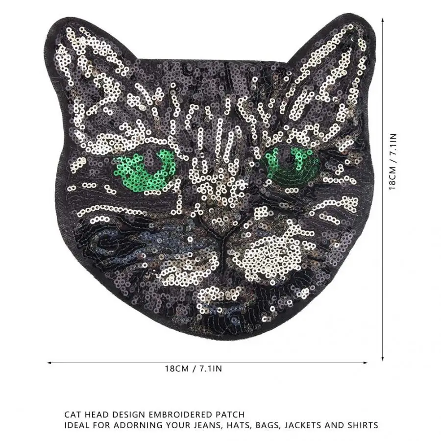 Patches Cat Head Embroidered Patch DIY Decor Cloth Sticker Applique Craft Clothing Accessories | Дом и сад