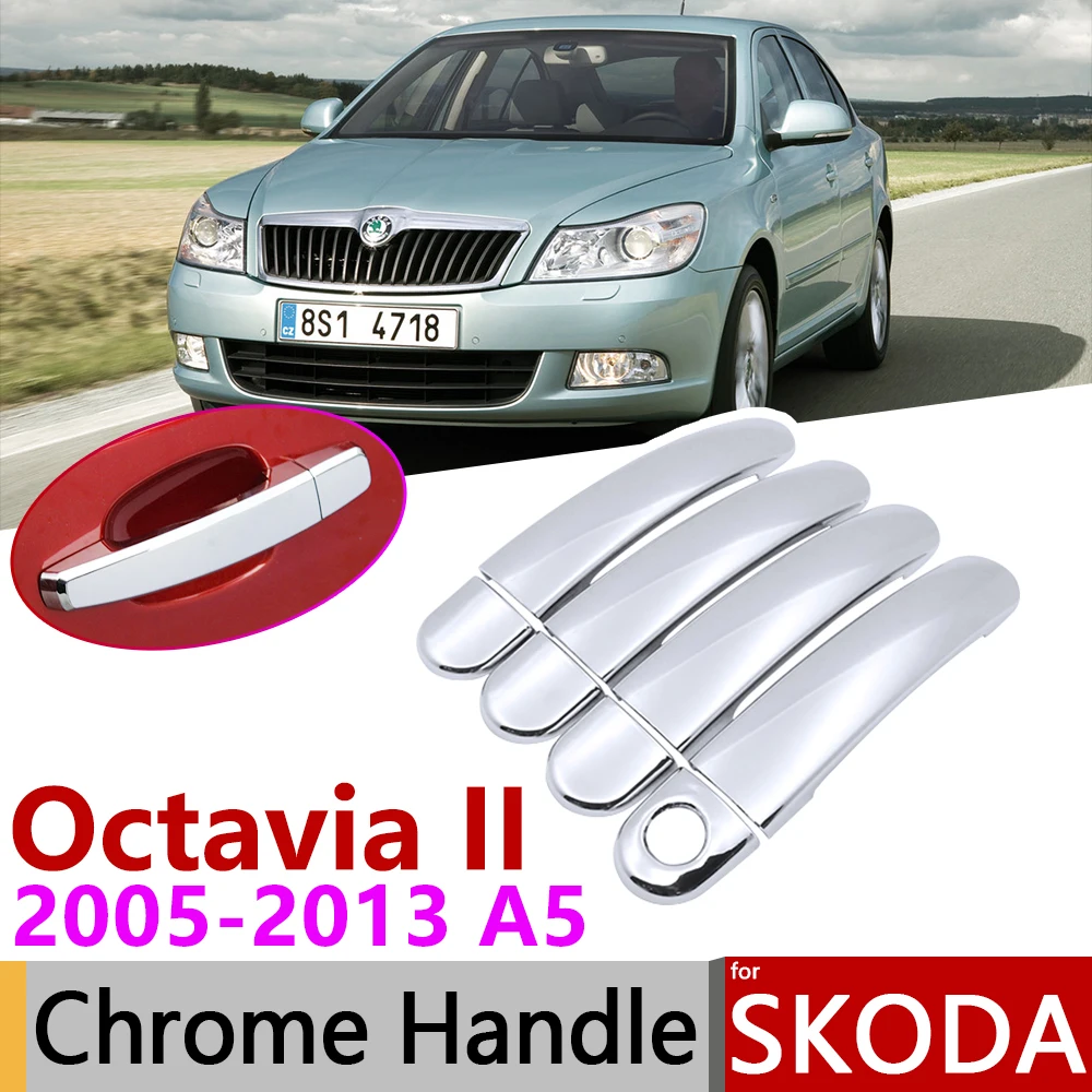 Хромированная крышка ручки двери для Skoda Octavia a5 II MK2 2005 ~ 2013 автомобильные