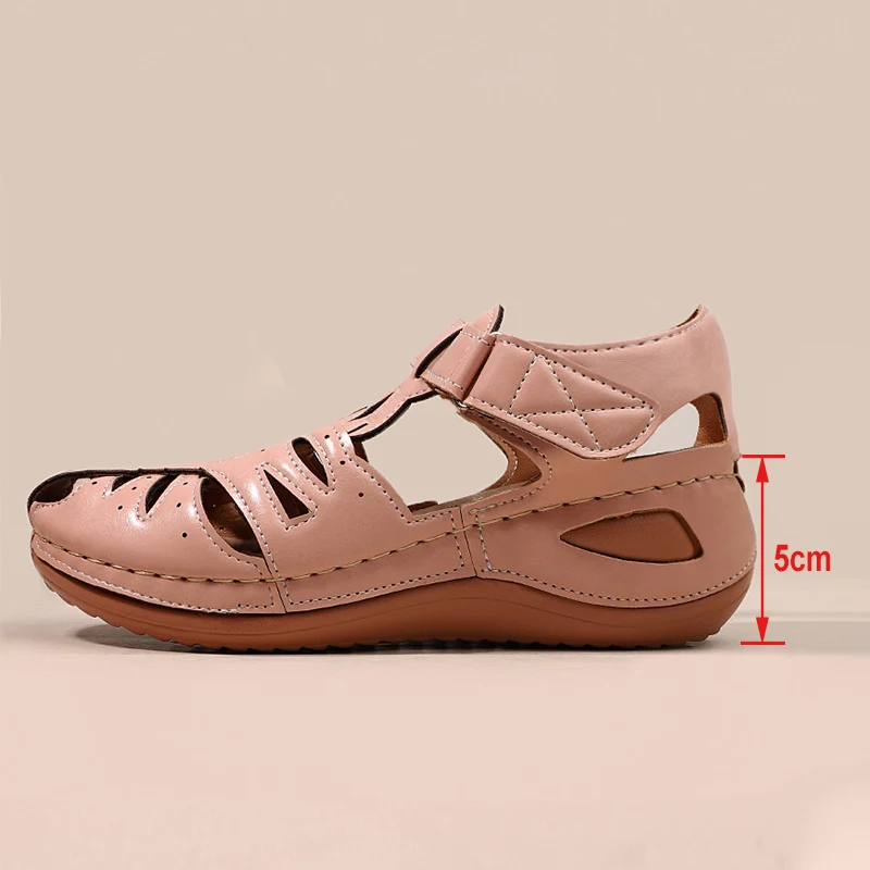 

Women's Sandals 2021 Summer Rome Vintage Hollow out Wedges Platform Heels Ladies Shoes Hook Loop Embroidery Sewing Female Sandal
