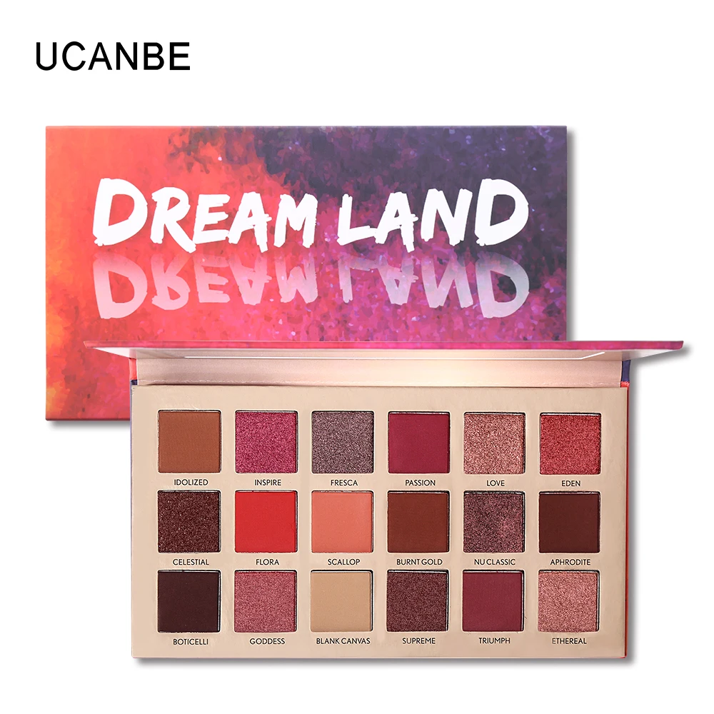 Палитра теней для век UCANBE Dreamland 18 цветов матовые тени пигмент телесного цвета