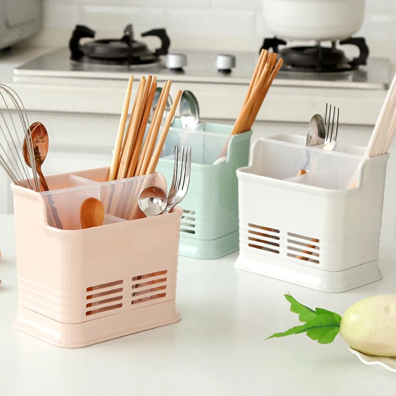 

Chopstick barrel with knife rest drain storage rack household chopstick cage chopstick barrel kitchen tableware spoon storagebox