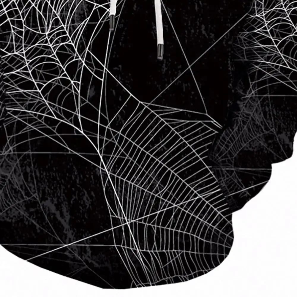 Мужская черная толстовка с капюшоном и длинным рукавом 3D принтом паука|Мужские