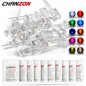 Набор светодиодных диодов, 100 шт., 5 мм, теплый белый, красный, синий, зеленый, УФ, оранжевый, желтый, розовый цвет, набор ламп, 2 В, 3 в, ассортимент печатных плат