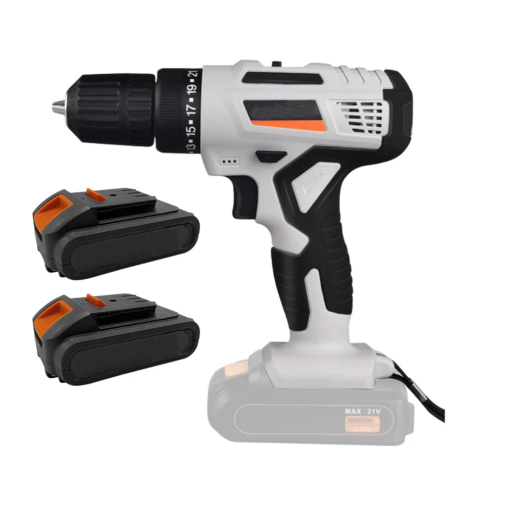 Electric Screwdriver 21V Hand Drill Household Electric Drill with Two Electric and One Rechargeable Lithium Battery Power Tool