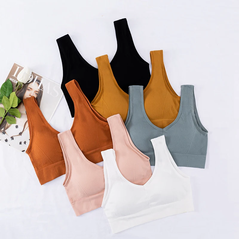 

Спортивный бюстгальтер, женский бюстгальтер U-образной формы, красивый базовый Фитнес-топ на бретельках, бесшовное нижнее белье для тренаже...