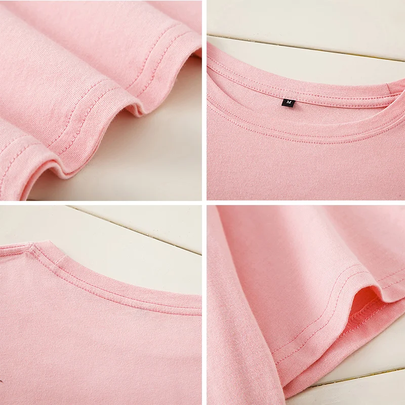 Футболка JCGO женская из хлопка повседневный топ с круглым вырезом и коротким