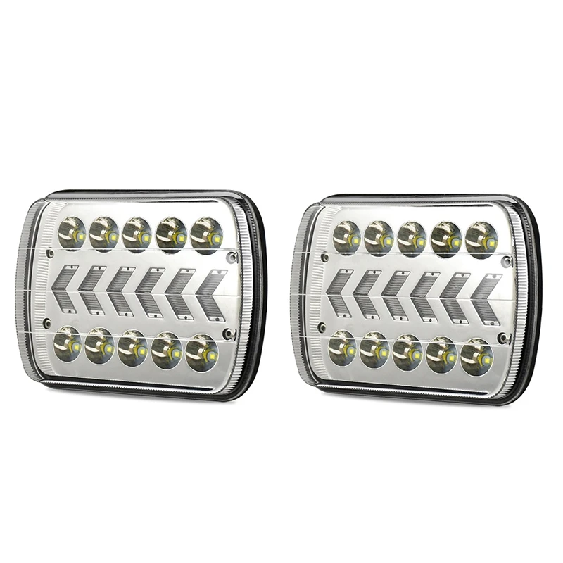 

7X6 светодиодный фары 300 Вт квадратный 5X7 дюймовые фары сигнал поворота для Wrangler YJ XJ Toyota GMC H6054 H5054 H6054LL