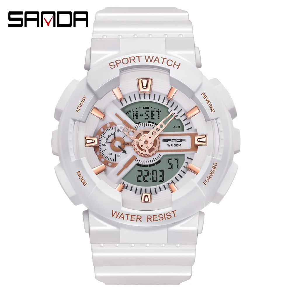 Цифровые часы для женщин светодиодные женские с двойным дисплеем