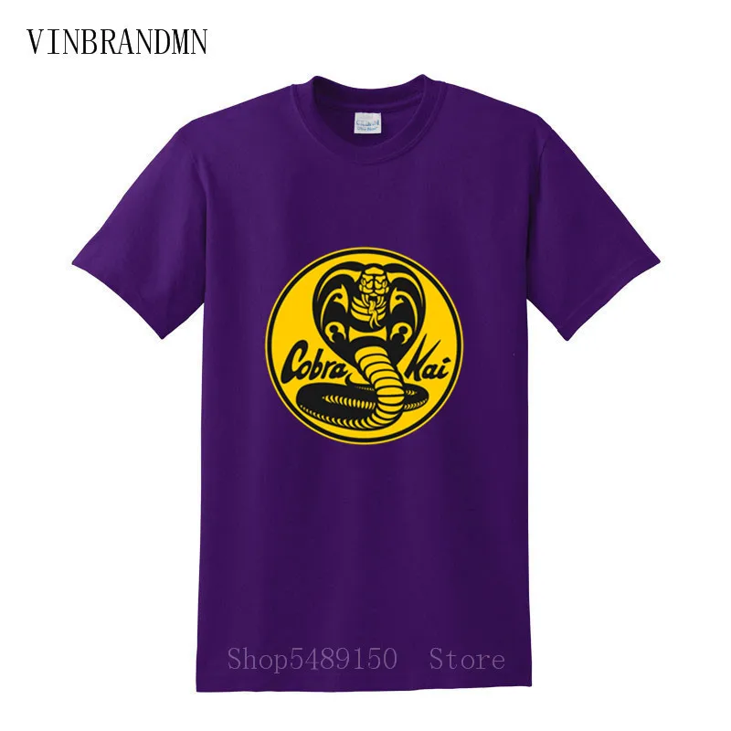 Cobra Kai T Shirt Snake Karate Dojo Anime Black Tshirts Casual Breathable Fitness Crewneck Homme Plus Size 100% Cotton Tops Tees | Мужская
