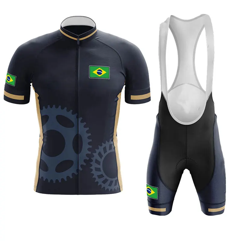 Conjunto de Ropa de ciclismo para hombre, maillot deportivo de manga corta para ciclismo de montaña, equipo brasileño, verano 2022