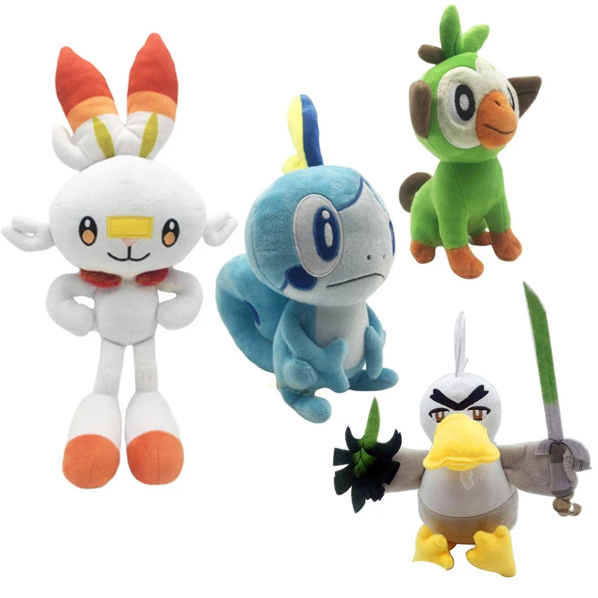 Новые плюшевые куклы Sobble Scorbunny Grookey Sirfetch 'd игрушки pokemones Sword Shield мягкие