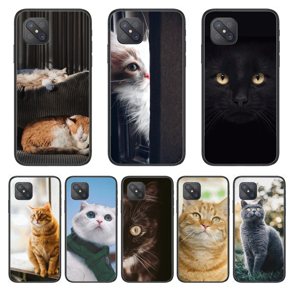 

Kitty Fashion Phone Case cover For OPPO A91 9 83 79 92s 5 F9 A7X Reno2 Realme6pro 5 black tpu cell cover