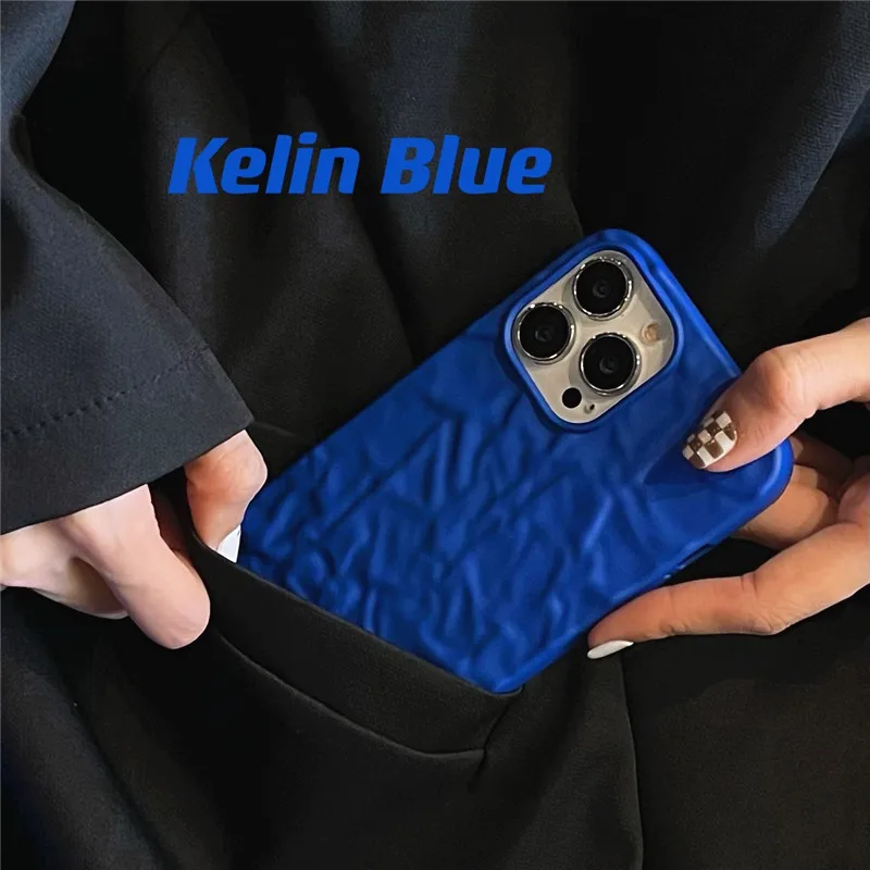 Модный складчатый текстурный чехол для телефона iPhone 13 12 11 Pro Max Mini XS XR 8 7 Plus 3D
