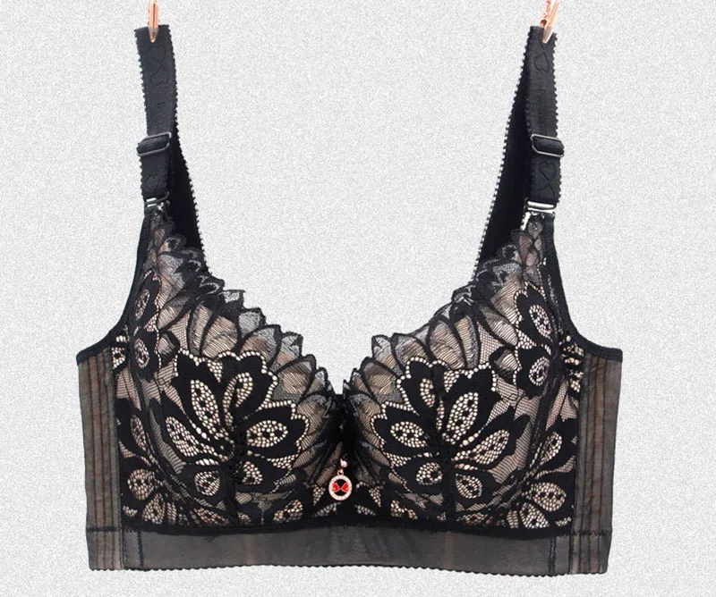 StyleA-black Sanderala A-F, чашечки размера плюс, кружевной бюстгальтер, удлиненный, сексуальный, для женщин, на косточках, глубокий v-образный вырез, бюстгальтеры, пуш-ап, элегантное нижнее белье, Ropa Interior - Цвет: StyleA-black