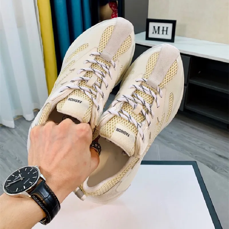 

Fashion Men Sneakers Summer Super Breathable Mesh Men's Running Shoes Flat Non-Slip Chunky Leisure Flats High Quality Male Shoes