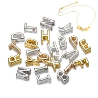 26pcs a z alphabet beads alloy metal big hole necklace pendant letter beads charms findings for diy jewelry making accessories
