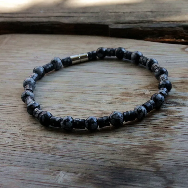 Уникальное ожерелье браслет для мужчин 6 мм бусины из натурального камня и