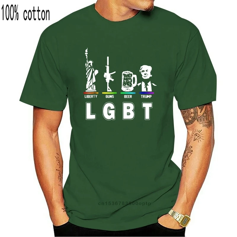 

Liberty Guns Beer Trump T Shirts Funny Parody Lgbt Gifts 2020 Hot Sale Super Summer Fashion Funny Print Create Your Own T Shirt