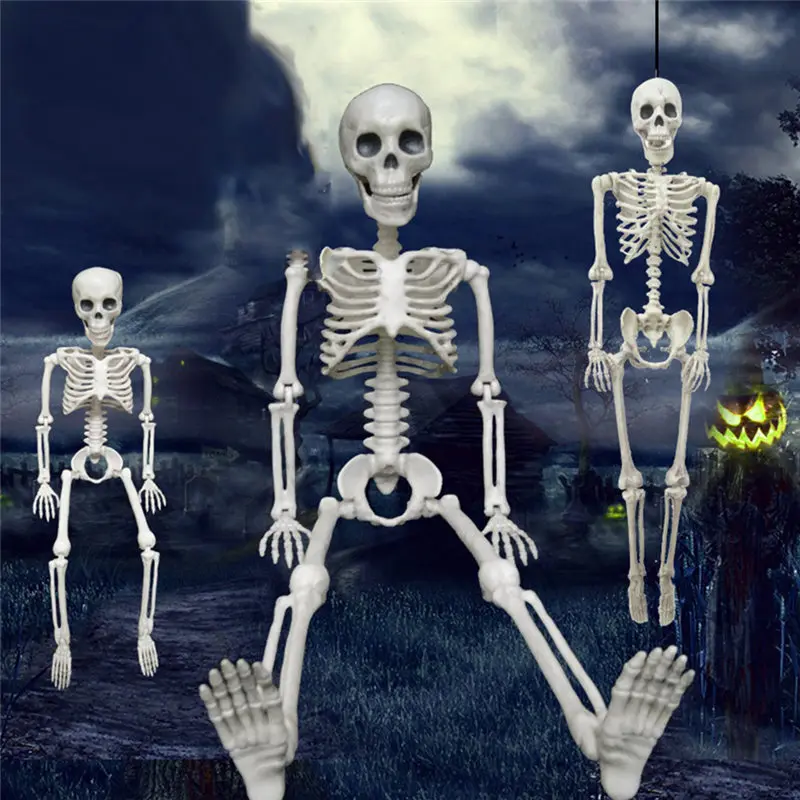 Poseable полный размер жизни человеческий скелет Декорации для хелоуин вечеринки