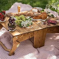 folding picnic basket table outdoor picnic table with wine glass holder portable wine table fruit snack basket for beach camping
