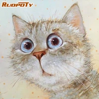 ruopoty frame diy painting by numbers little cat animals wall art picture canvas by numbers handpainted for home decors gift