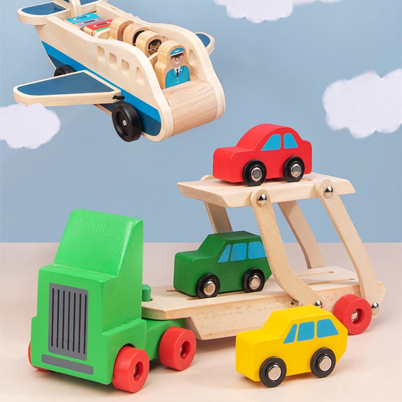 

WEMMICKS детский деревянный Мини-автомобиль, модель самолета, игрушка, транспортная игра, игра для взаимодействия родителей и детей, Монтессори...