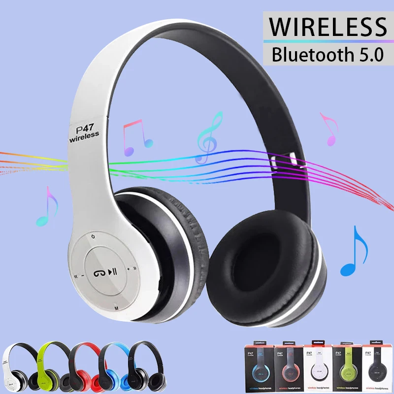 Wireless Headphones Bluetooth 5.0 Foldable Headset Music Stereo Headphone Support TF Card FM Radio for Phone PC Tablet Gift | Электроника