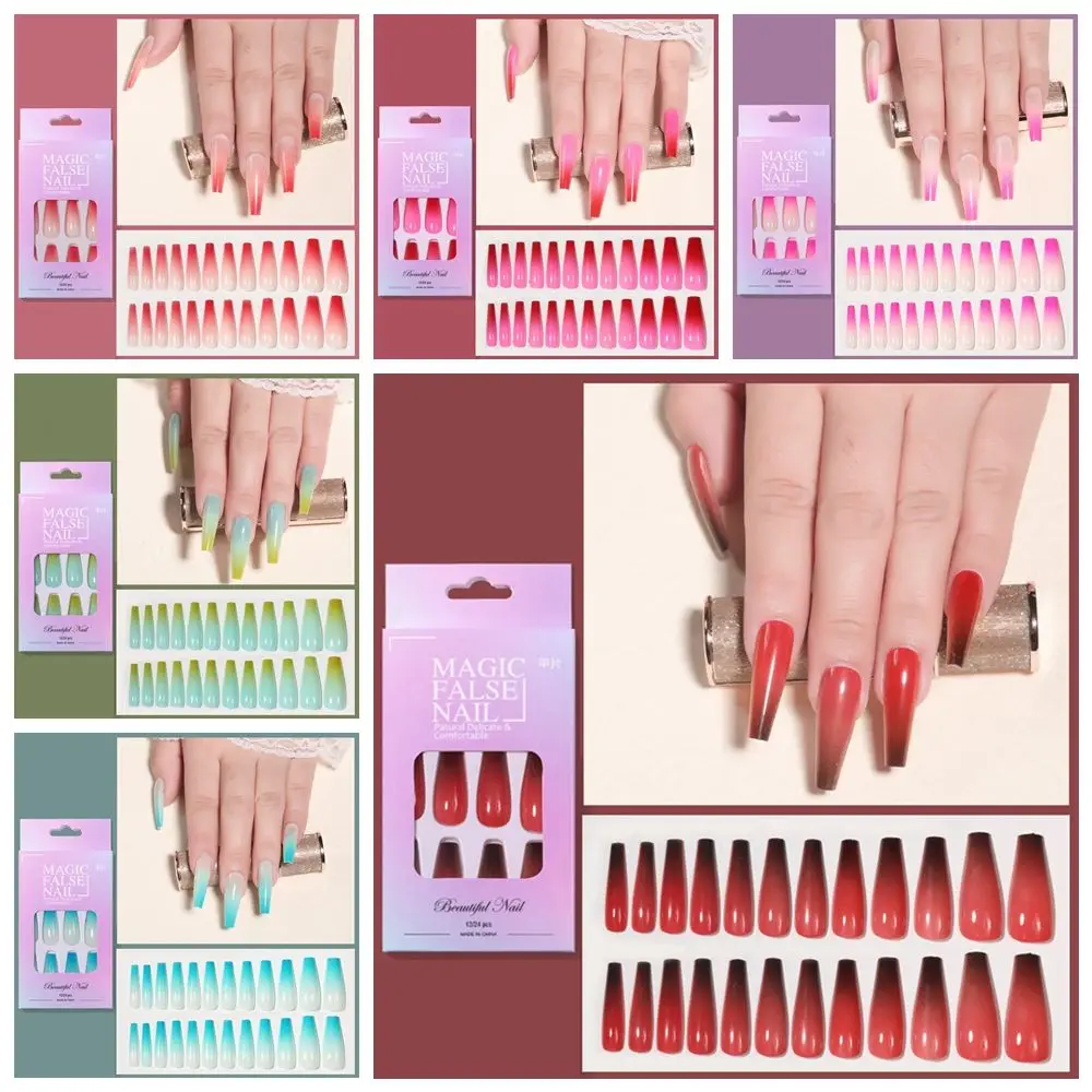 Гробные накладные ногти Европейская Радуга балерина для нейл-арта градиентные