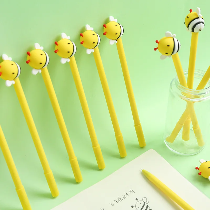 

2 шт., гелевые черные чернила для ручки HoneyBee Cut, шариковые ручки 0,5 мм, смешная ручка для письма, подарка, офиса, школы, стационарные FB983