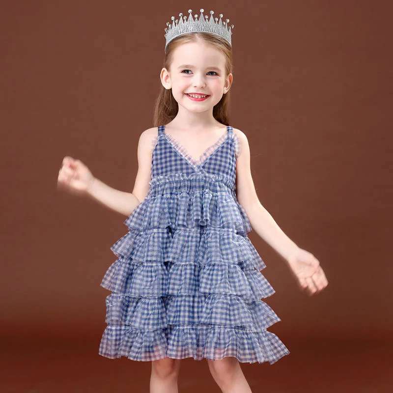 

Baby Girls Sweet Mesh Dress Summer Puff Dress Fashion Strap Cake Dress Elegant Princess Dress Kids Baby Girl Cloths
