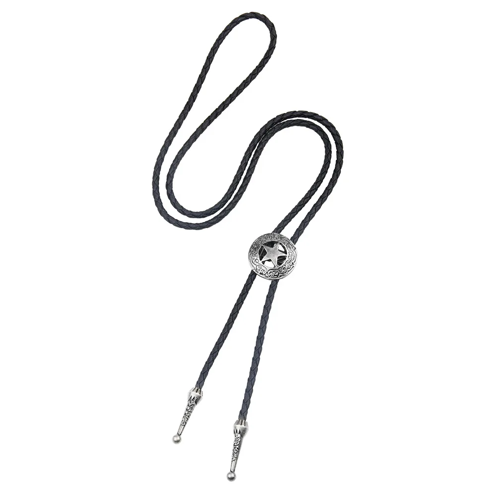 Винтажный Мужской галстук-бабочка со звездами металлическая кожаная веревка