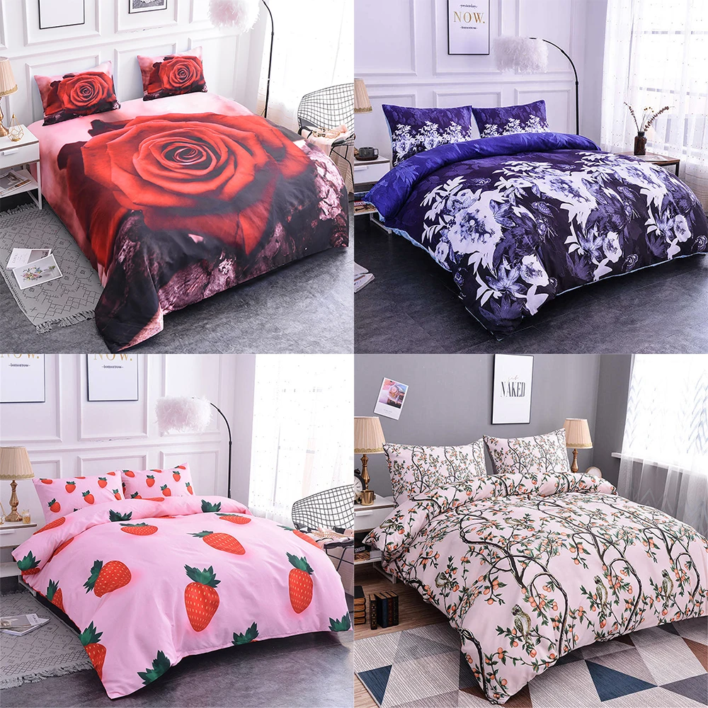 Homesky Клубника kawaii Комплект постельного белья люкс Твин Полный Королева Король
