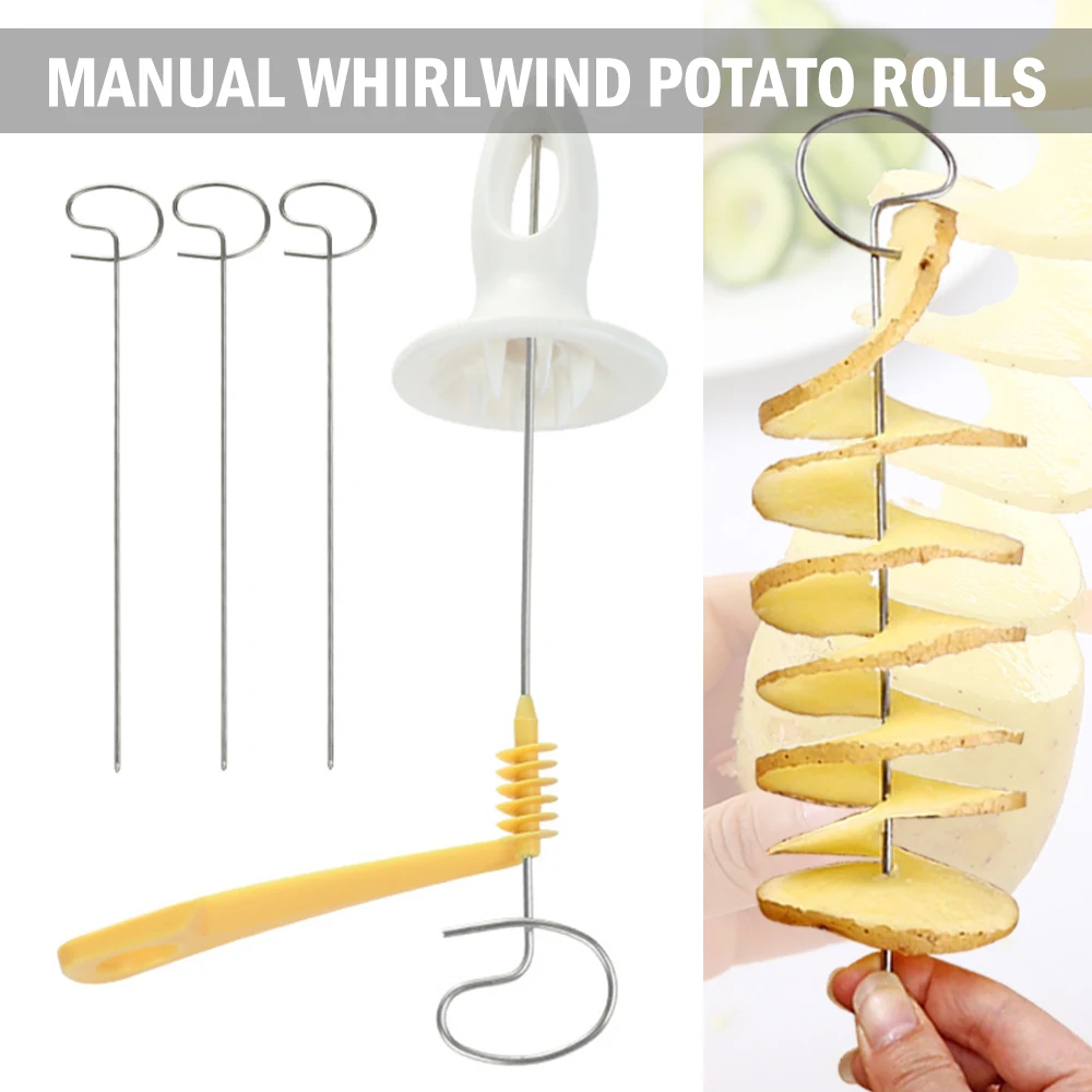 

1Set Potato Spiral Cutter Cucumber Slicer Kitchen Accessories Vegetable Spiralizer Spiral Potato Cutter Slicer Kitchen Gadgets
