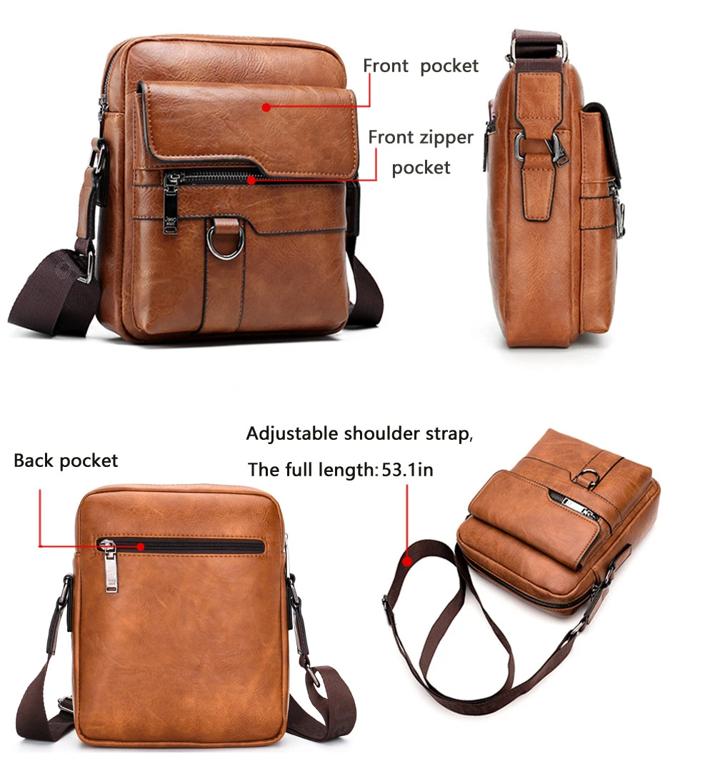 jeep buluo man leather bag shoulder crossbody bags for men cow split leather male ipad business messenger bag drop shipping free global shipping